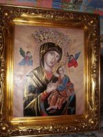 Nr.35.Matka Boża Nieustającej Pomocy-Złoto 24 karat-olej płótno-83cm-67cm